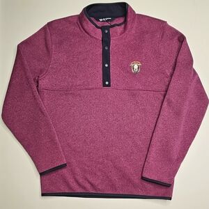 Harlestons Tailored Fit Long Sleeves Pullover / Sweatshirt Magenta Large